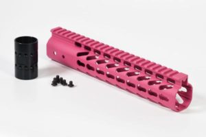 10" Pink Free Floating Ultra Slim Keymod Handguard