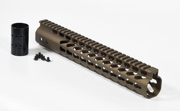 12 inch Burnt Bronze AR-15 Slim Keymod free float handguard