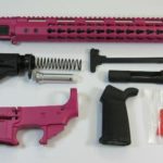 Pink ar-15 Rifle kit with lower and Magpul Stock