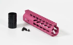 7" Pink AR-15 ultra light slim profile Keymod Handguard