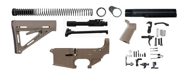 Flat Dark Earth Rifle kit with FDE Furniture and flat dark earth lower