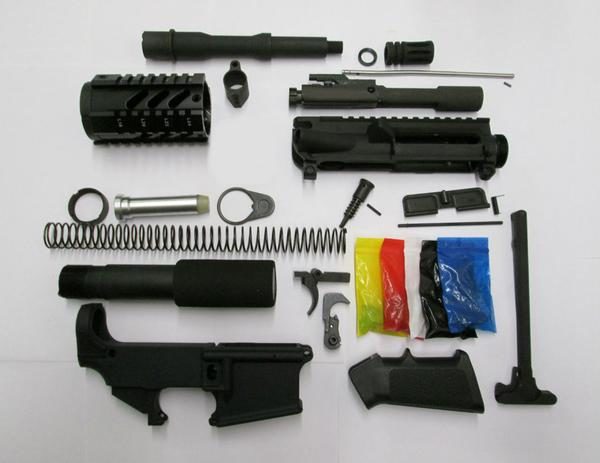 Complete AR-15 pistol kit with 80 percent lower (Not assembled)
