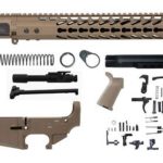 flat dark earth 5.56 rifle kit with 15 inch keymod rail