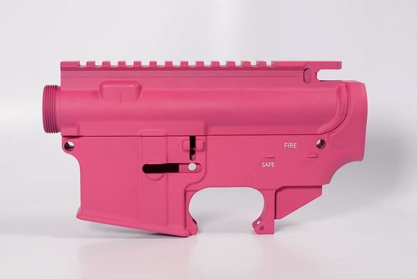 Pink-AR-15-80-Lower-Stripped-Upper-Set-left_grande 80 lower receiver and completely machined upper Set Cerakote Pink
