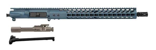 16" AR-15 Upper Titanium Blue with 15" keymod rail nickel boron bcg and charging handle