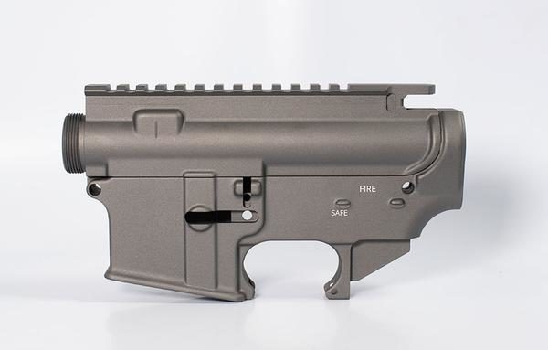 80 lower receiver and completely machined upper Set Cerakote tungsten grey