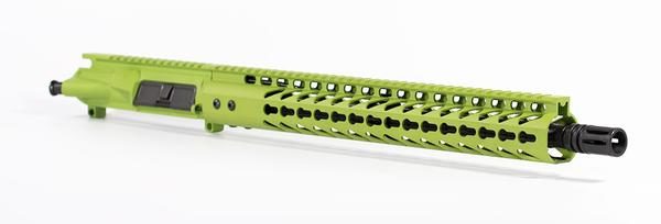 ar-15 zombie green upper with mil spec flash hider, forward assist and keymod handguard