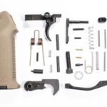 AR-15 Lower Parts Kit FDE Magpul Moe Grip and black moe trigger guard