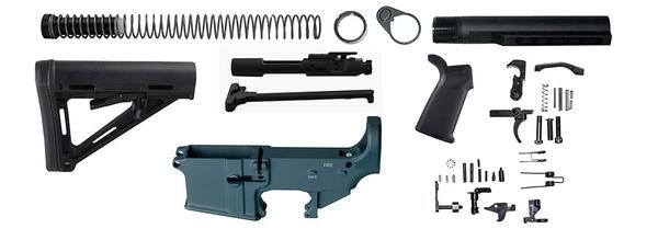 16 inch Rifle kit Titanium Blue Ar-15 with 15" Slim Keymod and Lower