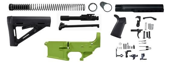 Zombie Green 16" Ar 15 Kit with 15" Slim Keymod with Lower