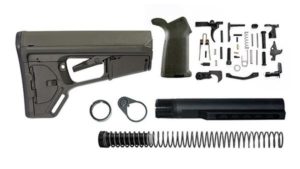 Magpul ACS-L Lower Build Kit with Stock, Lower parts kit, grip hardware - OD Green