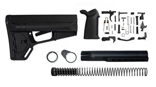 Magpul ACS Lower Build Kit with Stock, Lower parts kit, grip hardware - black