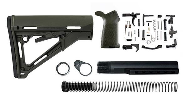 magpul ctr lower receiver build kit with stock, stock hardware, and lower parts kit - OD Green