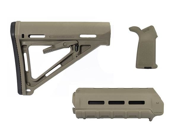 magpul-moe-stock-moe-grip-moe-handguard Magpul moe m-lok furniture kit FDE including Moe stock, moe handguard, and grip