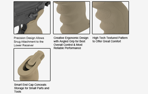 Leapers utg ergonomic ar-15 sniper pistol grip FDE