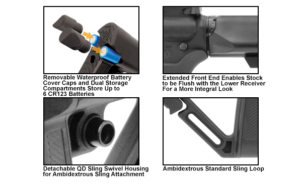 utg pro ar-15 stock kit with dual storage heavy duty black