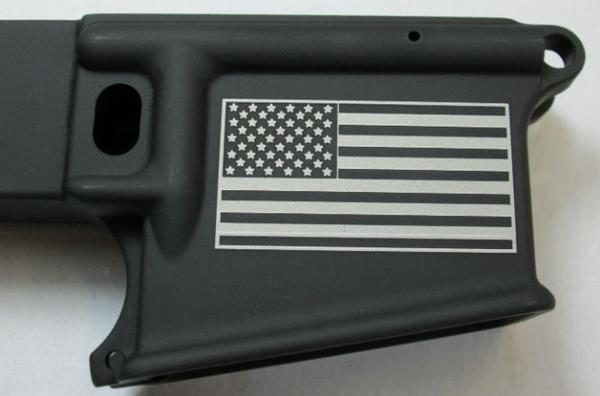 80% lower with laser engraved american flag