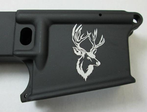 80 percent lower laser engraved with deer head #1
