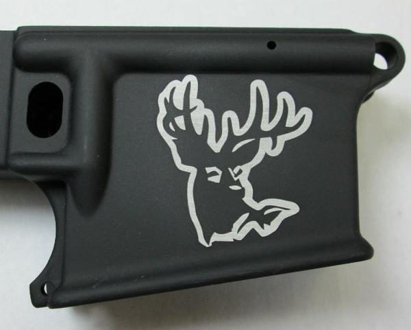 80 percent lower laser engraved with deer head 3
