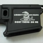 80% lower with laser engraved dont tread on me snake