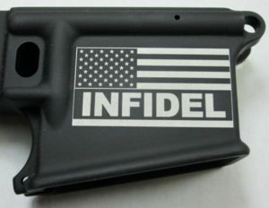 80% Lower Receiver Engraved with the American Flag With Infidel