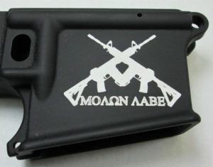 Molon Aabe with rifles 80 percent lower