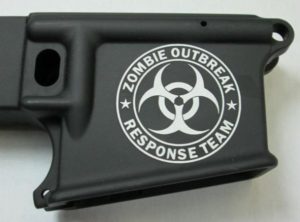 80% lower with laser engraved zombie outbreak response team