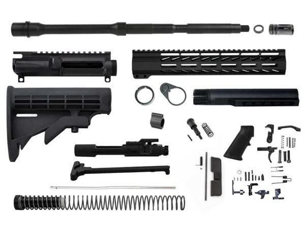 ar-15 rifle kit 16" barrel, 12" M-lok handguard and mil-spec stock and lower parts kit