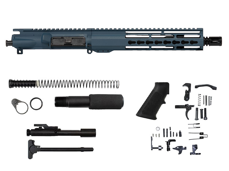 10-inch-blue-titanium-pistol-kit-riveted-keymod-rail
